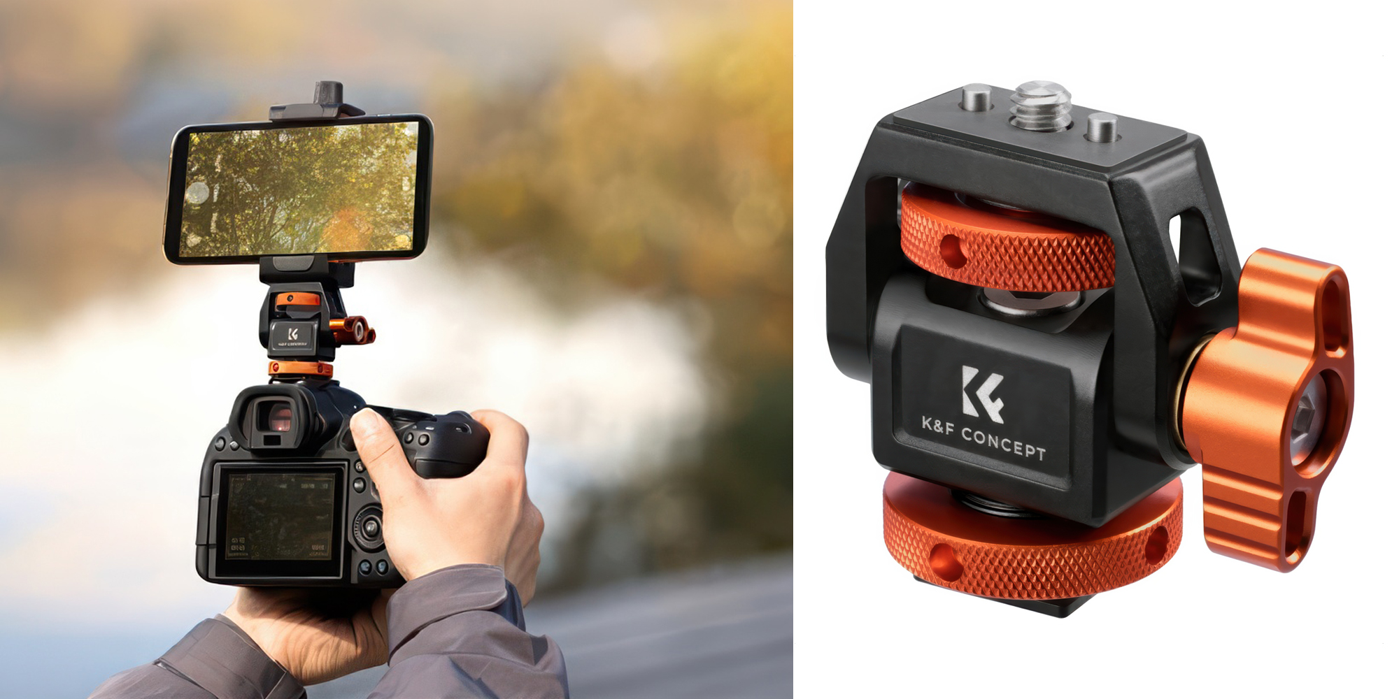 Uchwyt montażowy do monitora K&F Concept MS-42 - pomarańczowo-czarny